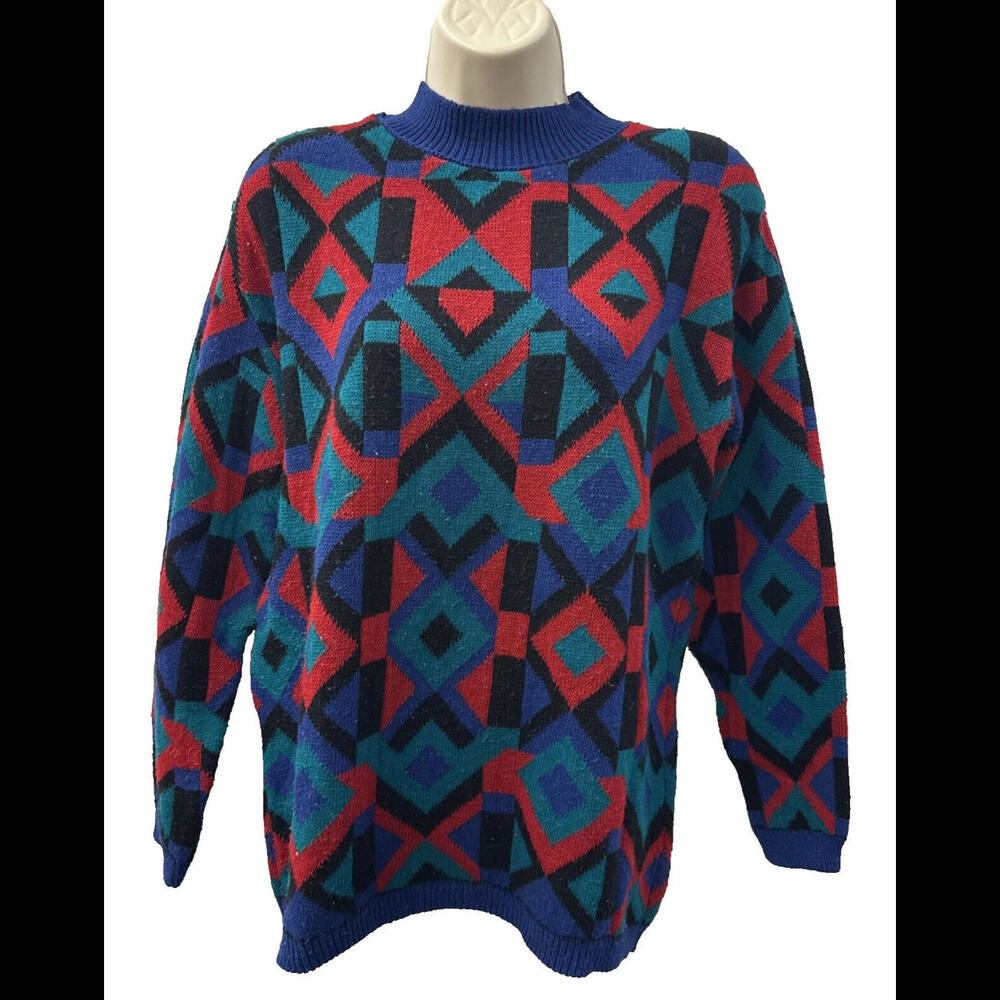 Vintage Alfred Dunner Petite Large PL Geometric USA MADE Shoulder Pads